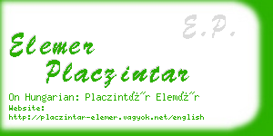 elemer placzintar business card